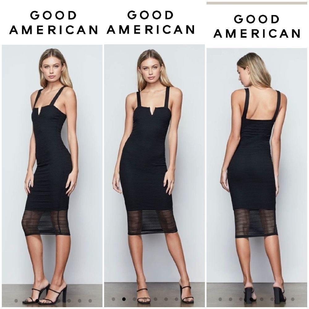 GOOD AMERICAN SHEER MESH MIDI DRESS SZ 5 XXL